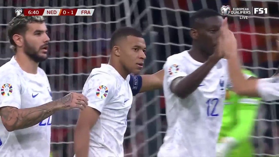 Kylian Mbappé finds the net to give France a 1-0 lead vs. the Netherlands