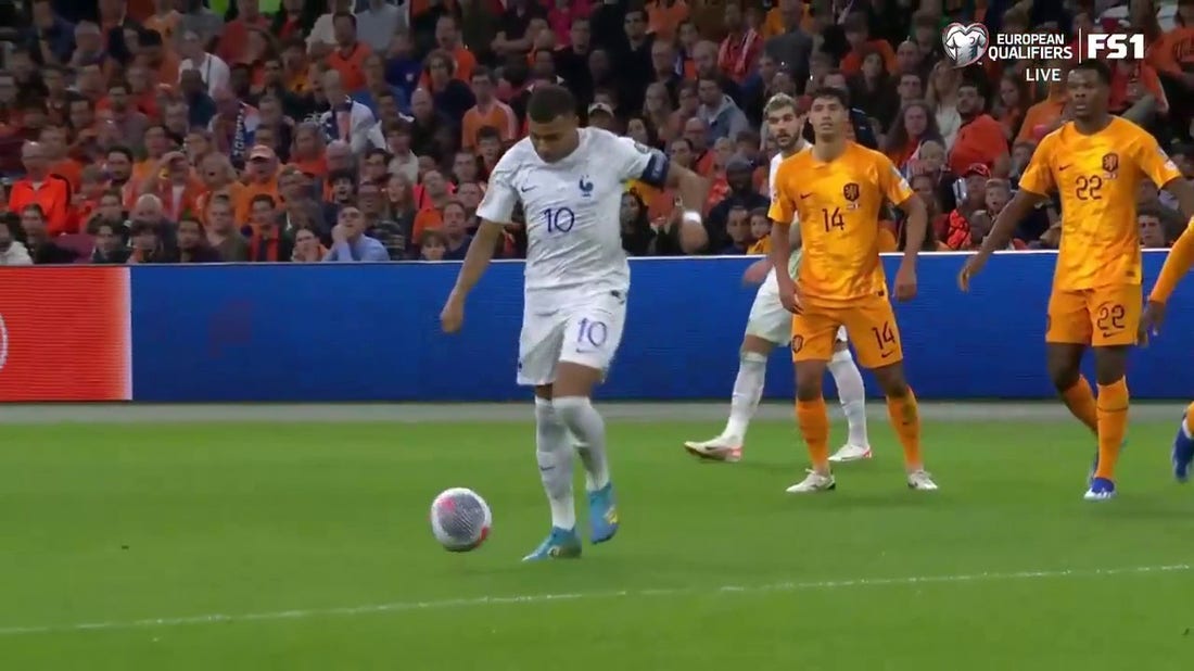 Kylian Mbappé scores a beautiful goal from deep to give France a 2-0 lead over the Netherlands