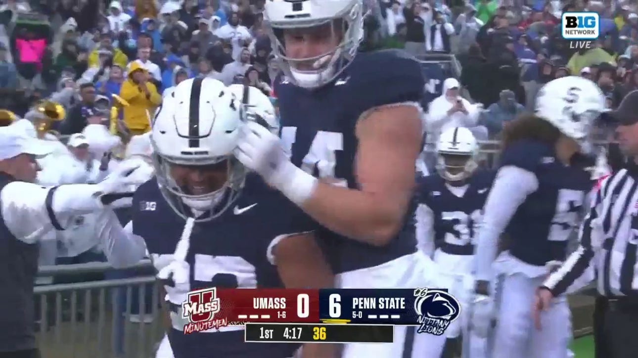 Daequan Hardy returns a punt 56 yards for a TD to give Penn State the lead vs. UMass