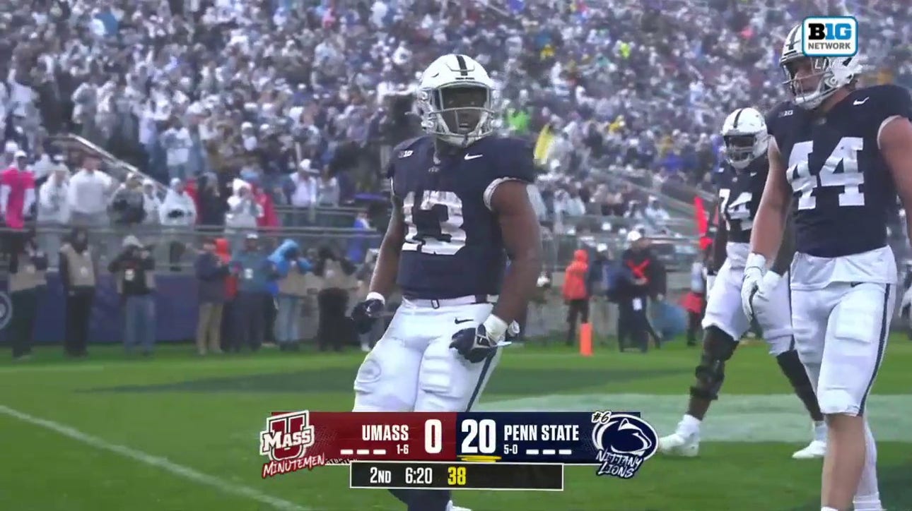 Kaytron Allen rushes for a tough nine-yard TD to extend Penn State's lead vs. UMass