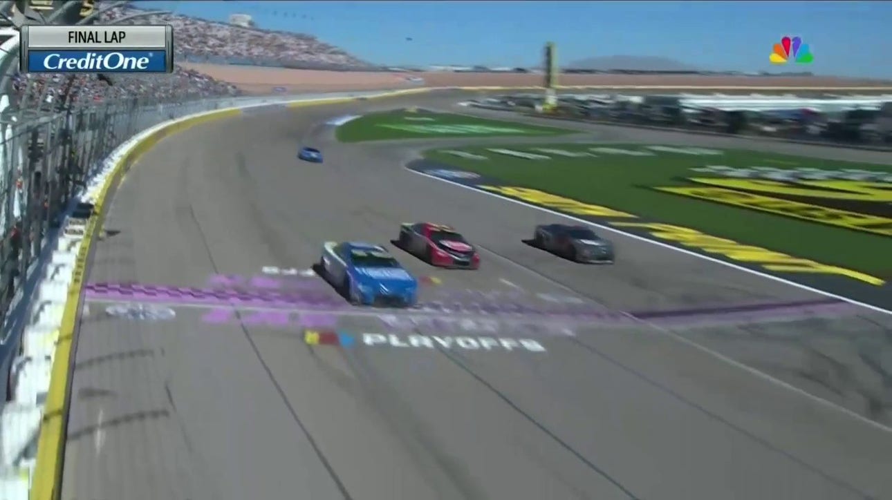 FINAL LAPS: Kyle Larson gets the checkered flag in the South Point 400 at the Las Vegas Motor Speedway for his fourth win of the season