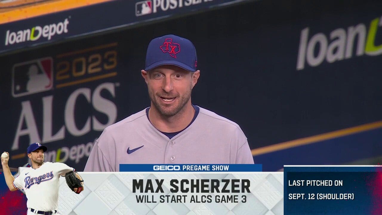 Rangers' Max Scherzer to start in game three of the ALCS, Ken Rosenthal reports | MLB on FOX
