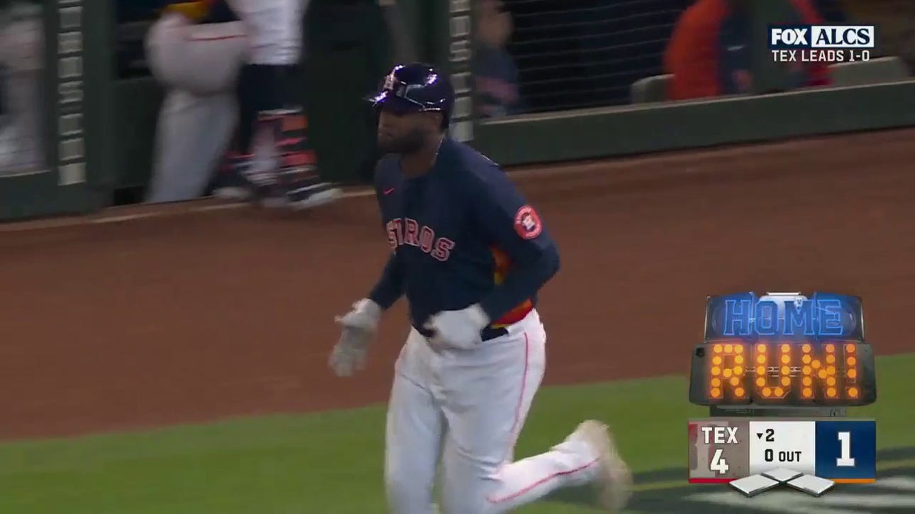 Astros' Yordan Álvarez crushes a solo home run to trim the Rangers' early lead