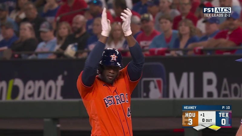 Astros' Yordan Alvarez to Martin Maldonado connection for out at plate is  pure beauty 