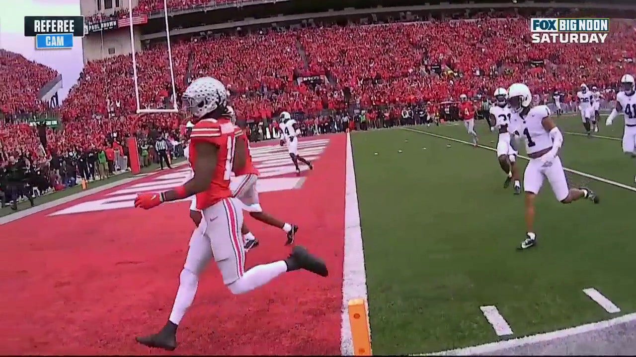 Kyle McCord links up with Marvin Harrison Jr. for an 18-yard TD to extend Ohio State's lead vs. Penn State
