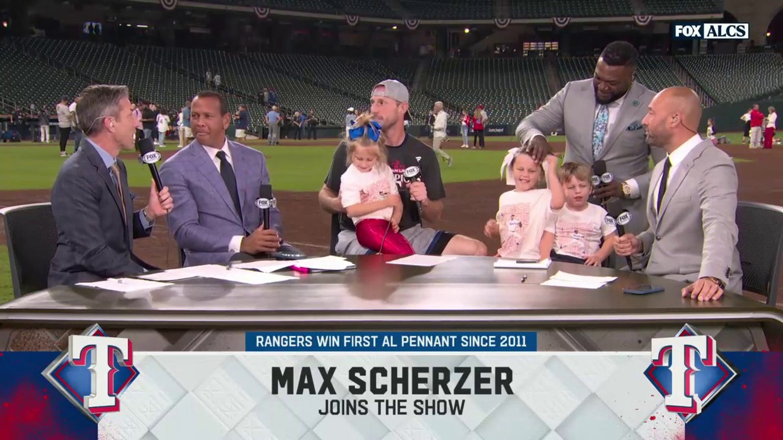 Max Scherzer sits down with 'MLB on FOX' crew following Texas' win