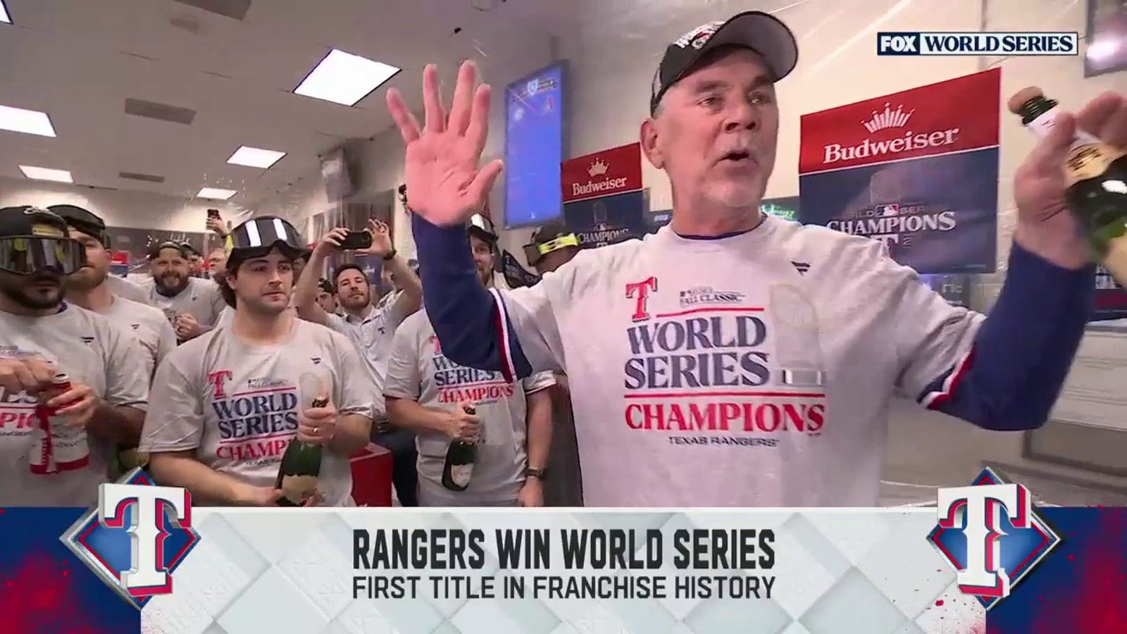 'You guys just wrote history' - Bruce Bochy gives locker room speech to Rangers after WS win