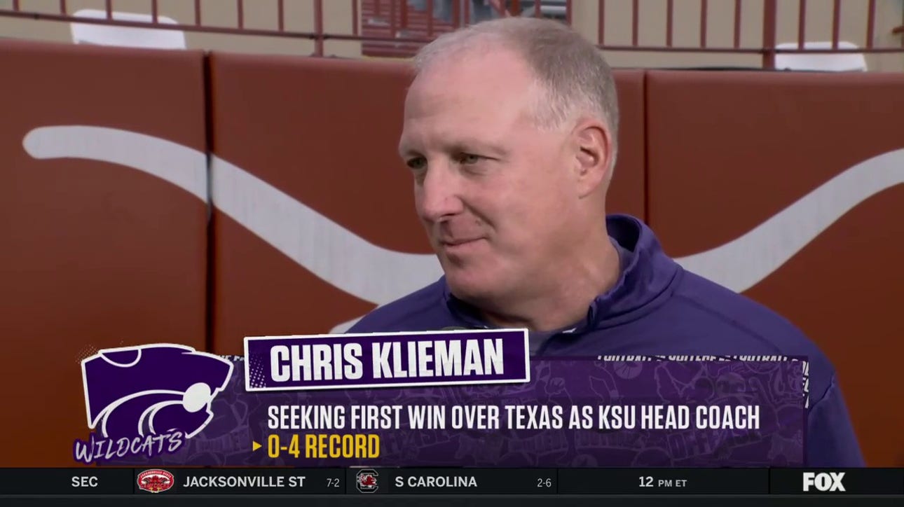 Kansas State head coach Chris Klieman tells Jenny Taft what it takes to beat Texas