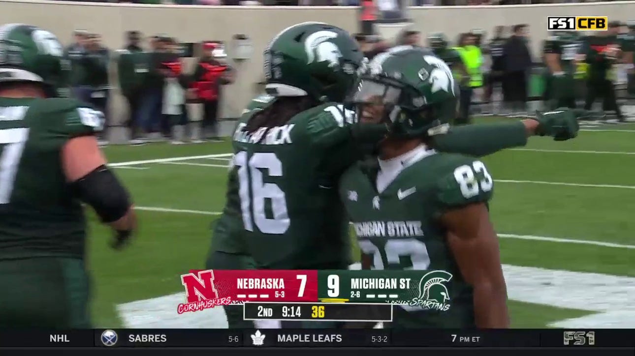 Katin Houser finds Christian Fitzpatrick for an 11-yard TD to give Michigan State the lead vs. Nebraska 