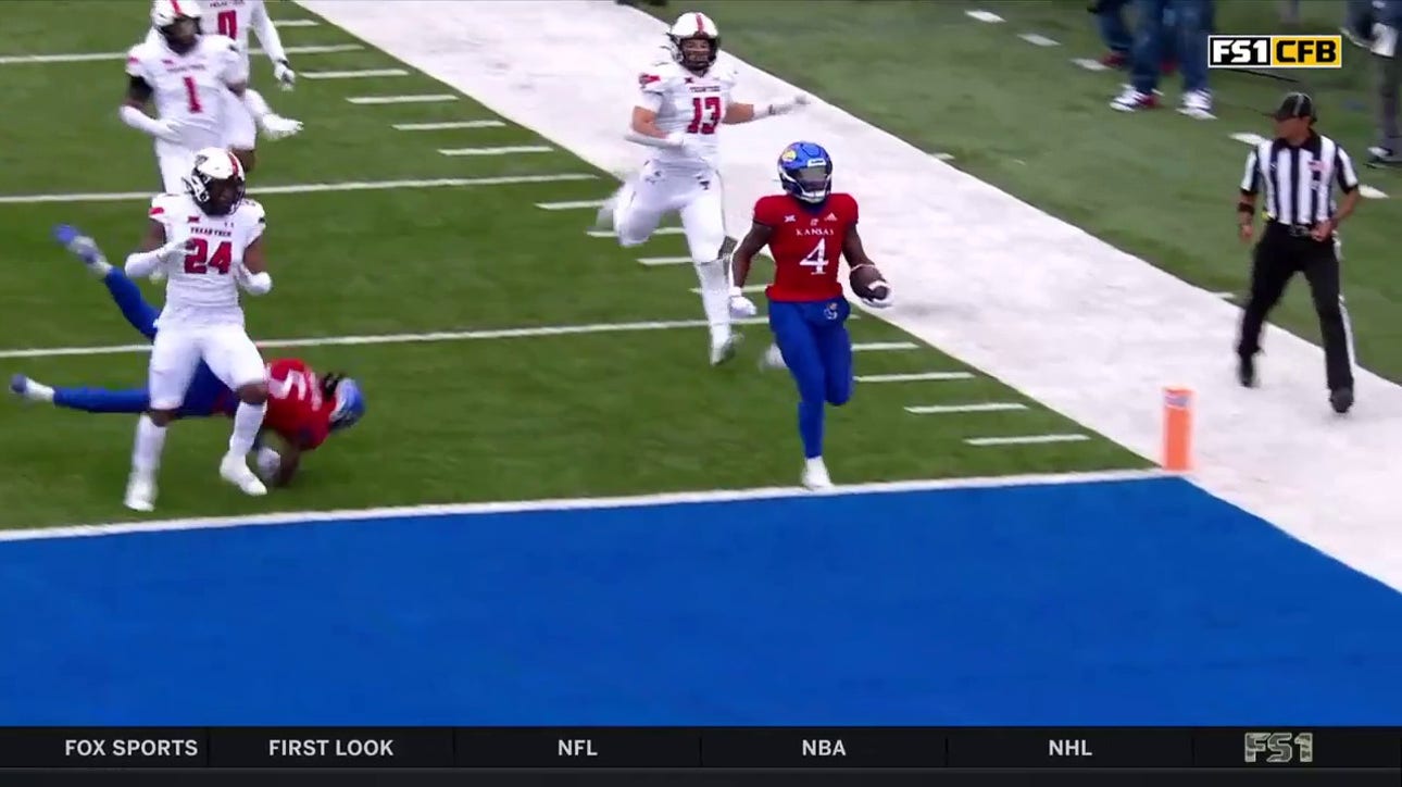 Kansas' Devin Neal breaks away for an INCREDIBLE 60-yard rushing touchdown to shrink Texas Tech's lead