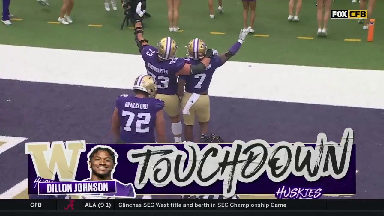 Dillon Johnson rushes for a five-yard TD to give Washington the lead vs. Utah