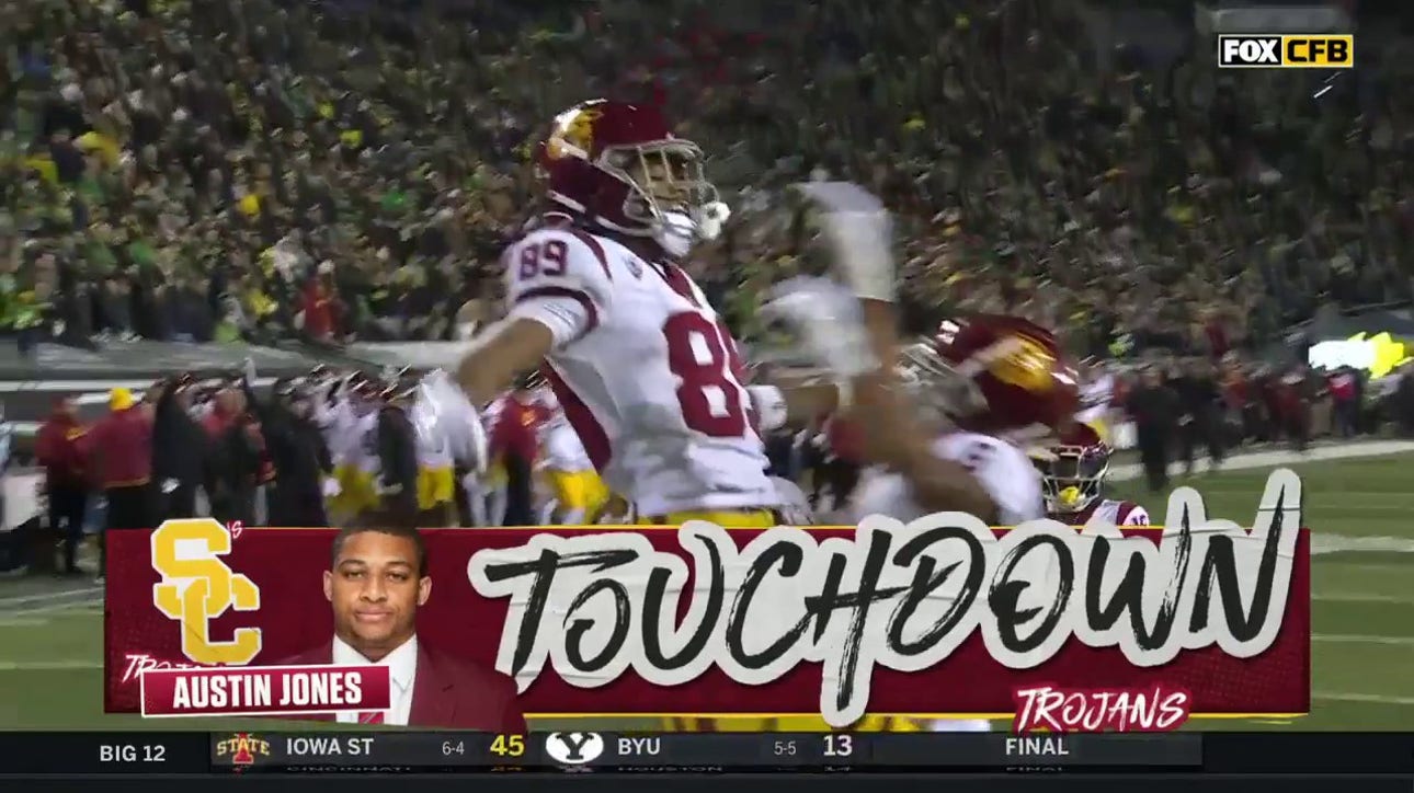 Austin Jones rushes for a 13-yard TD as USC inches closer to Oregon late in the game