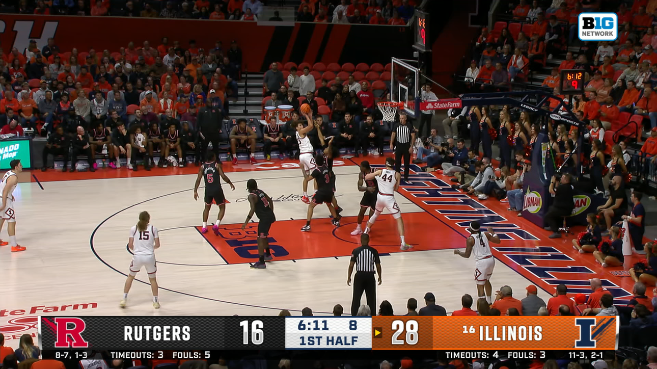 Keaton Wagler sinks and-1 jumper, extending Illinois' lead over Rutgers