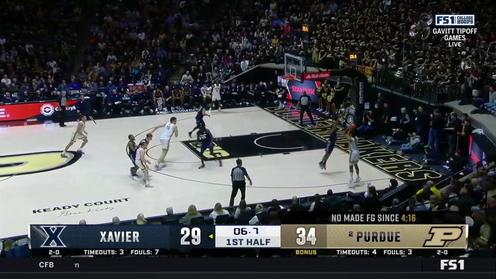 Myles Colvin drains a timely 3-pointer to help Purdue grab momentum heading into halftime against Xavier
