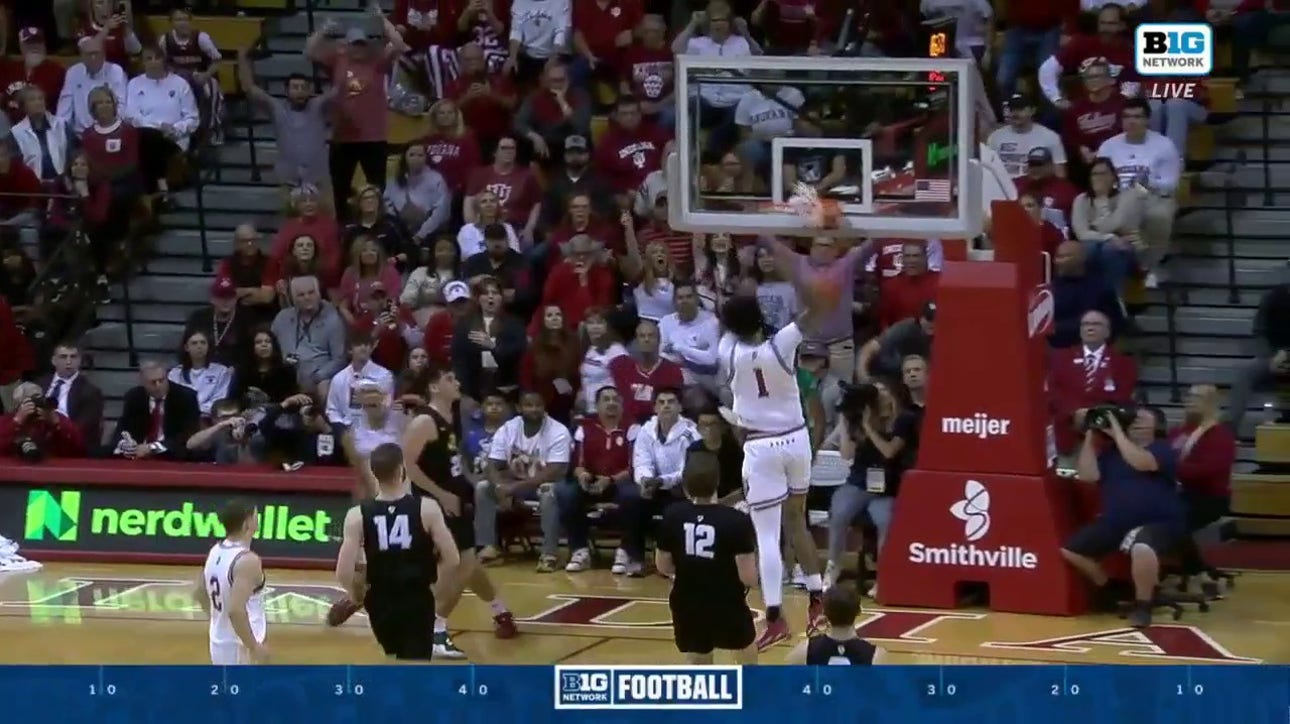 Kel'el Ware finishes a MASSIVE alley-oop in transition late in Indiana's win over Wright State