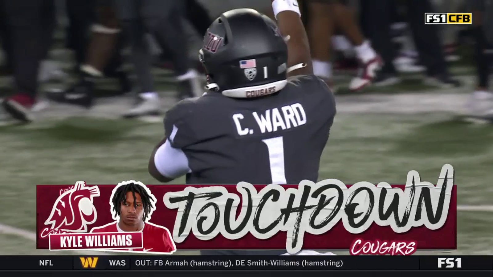 Cam Ward finds Kyle Williams for a 34-yard TD to give Washington State a 49-7 lead over Colorado