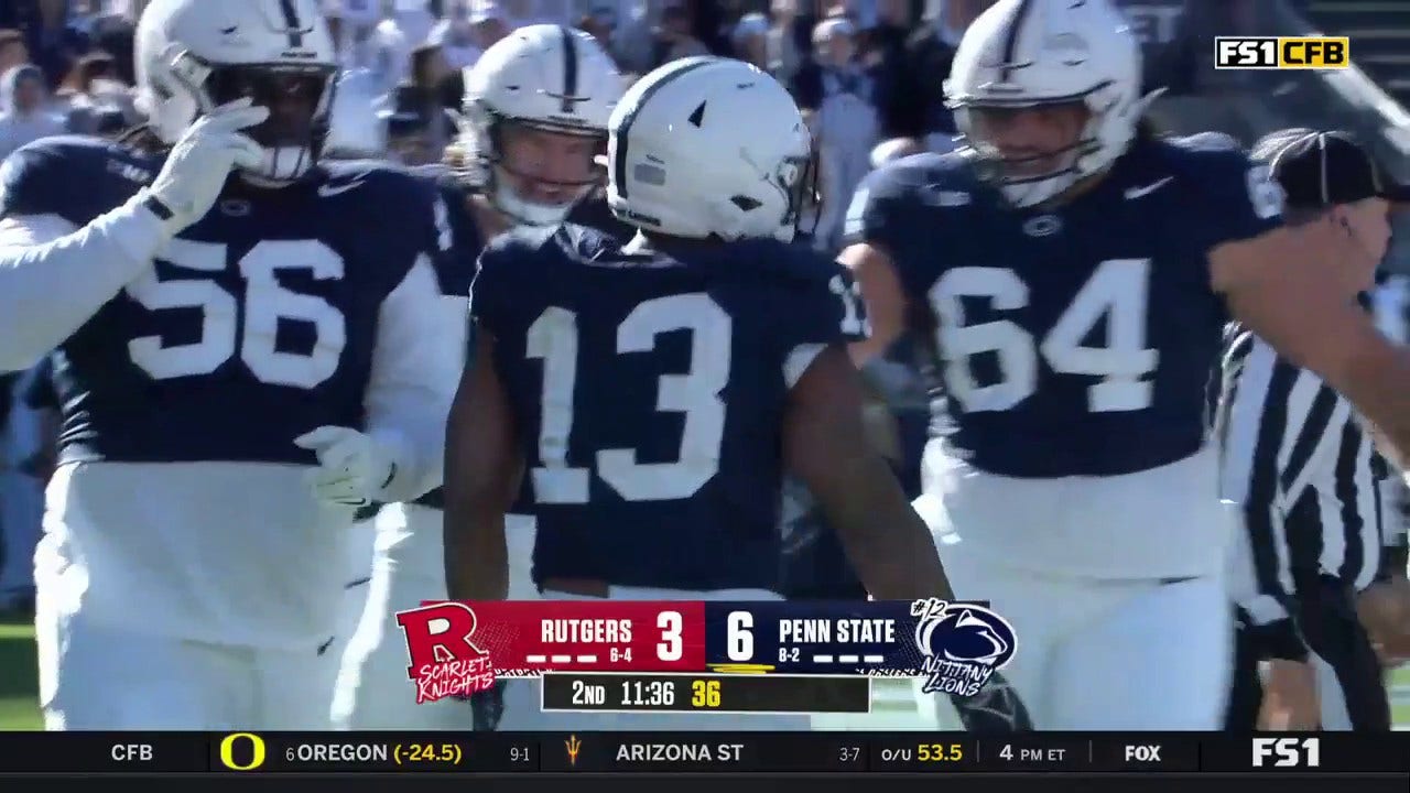 Kaytron Allen punches in the touchdown to give Penn State a lead over Rutgers