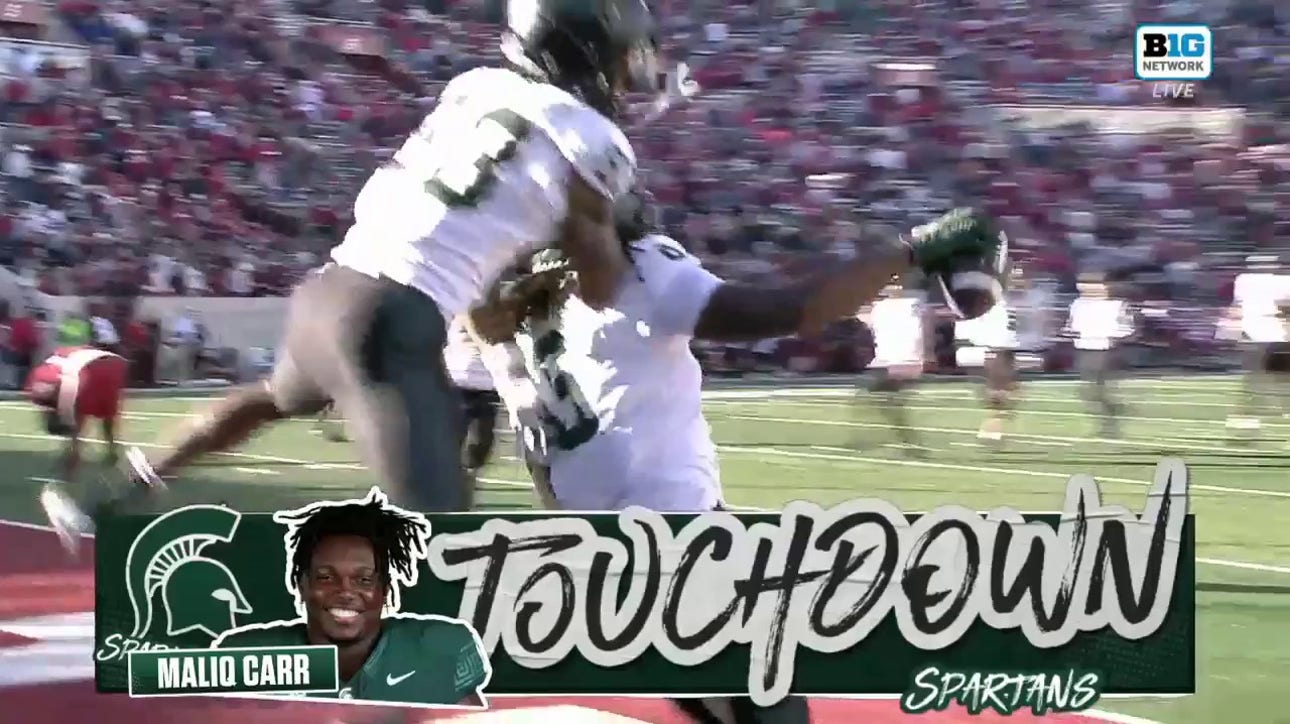 Michigan State's Maliq Carr breaks several tackles for a 36-yard, game-winning TD in 24-21 victory over Indiana