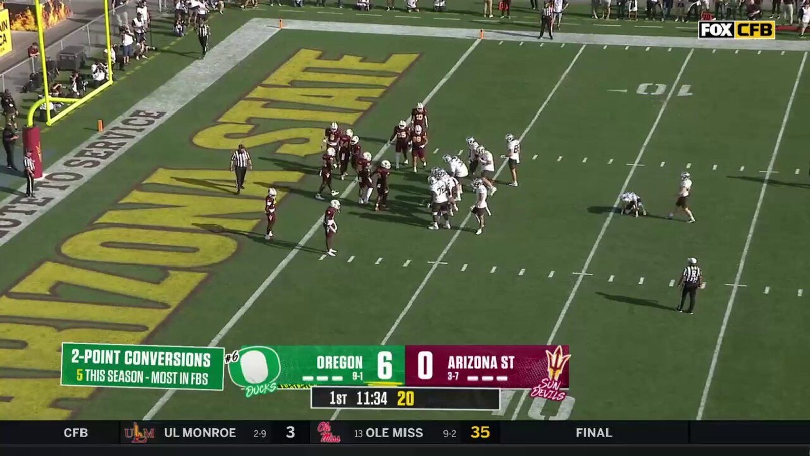 Bo Nix connects with Patrick Herbert on a 23-yard passing TD as Oregon strikes first against Arizona State 