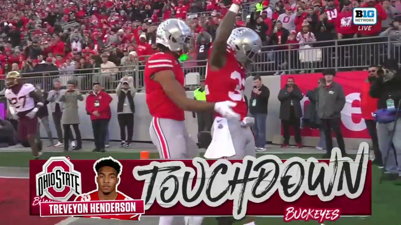 TreVeyon Henderson rips off a nine-yard rushing TD to give Ohio State the lead vs. Minnesota