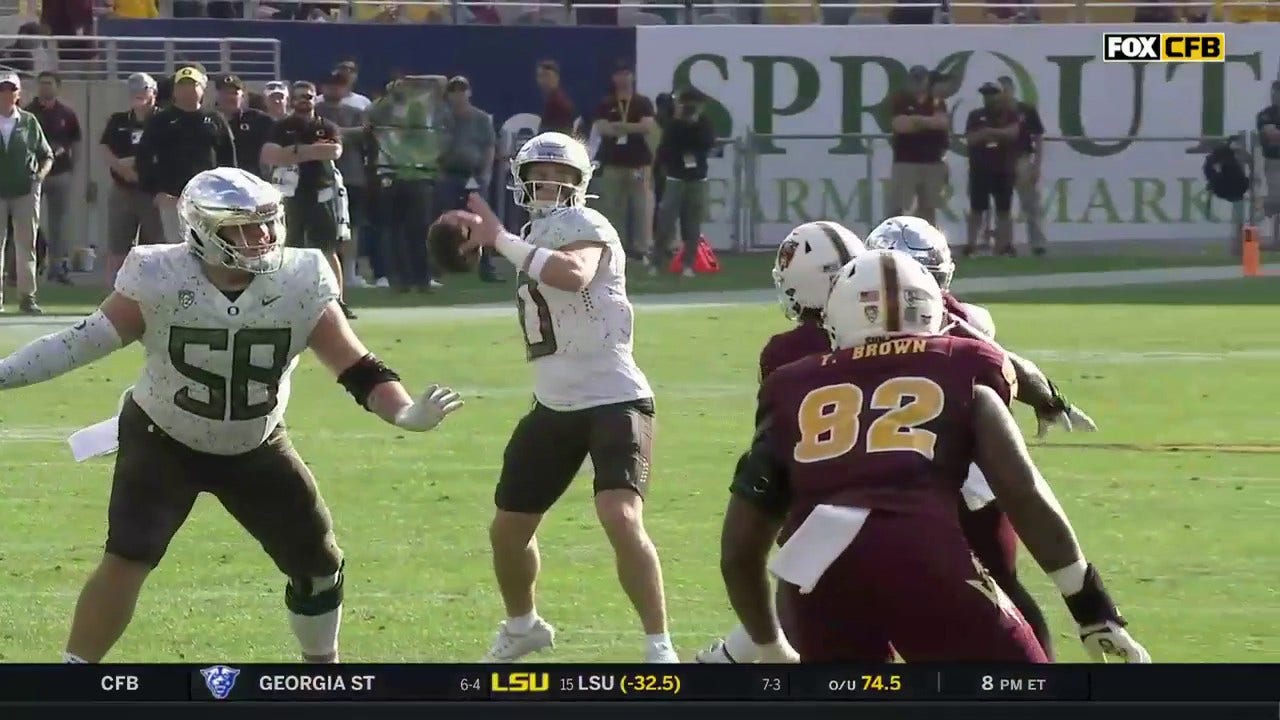 Bo Nix throws his THIRD TD of the game to Troy Franklin as Oregon grabs an early 21-0 lead over Arizona State