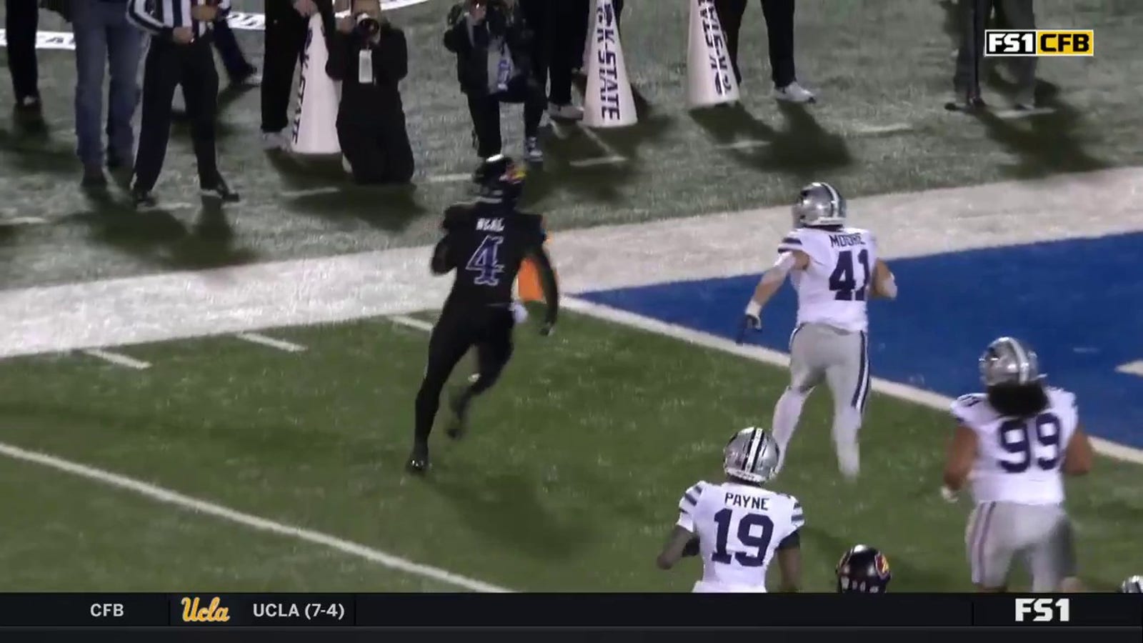 Kansas' Devin Neal SPRINTS past Kansas State on a 9-yard rushing TD to grab a 13-7 lead