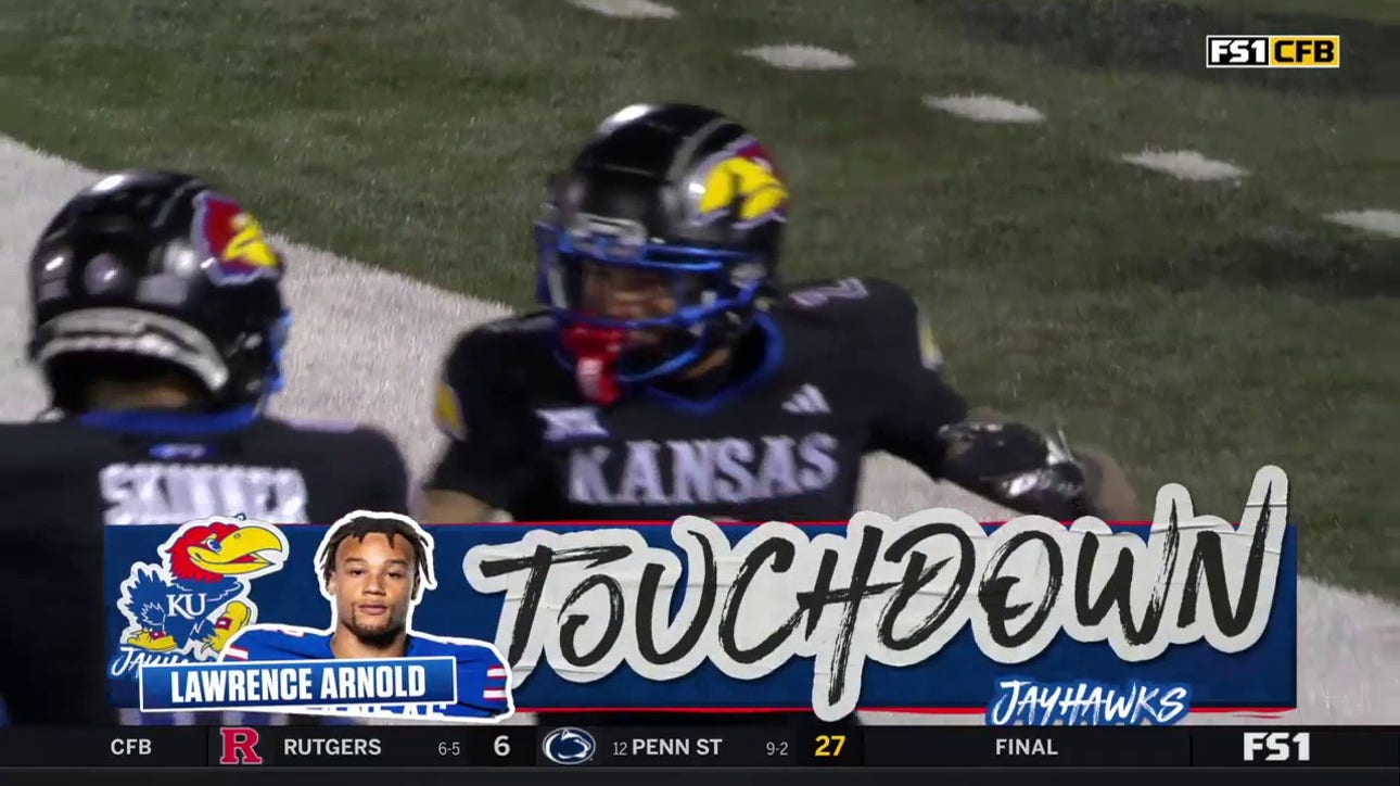 Cole Ballard connects with Lawrence Arnold on a 5-yard passing TD as Kansas grabs a 20-16 lead over Kansas State