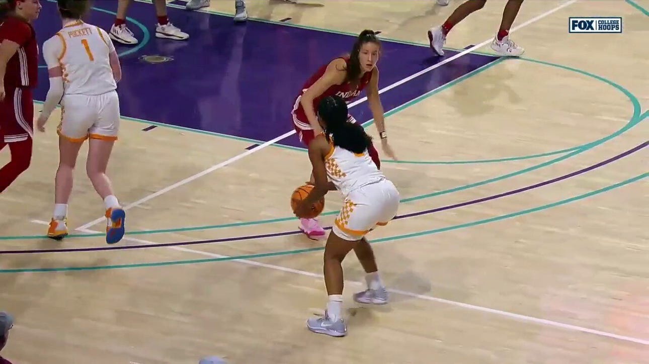 Tennessee's Jewel Spear hits a 3-pointer to tie the game against Indiana