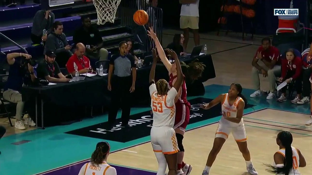 Mackenzie Holmes hits a spin move and secures the and-1 in Indiana's 71-57 win over Tennessee