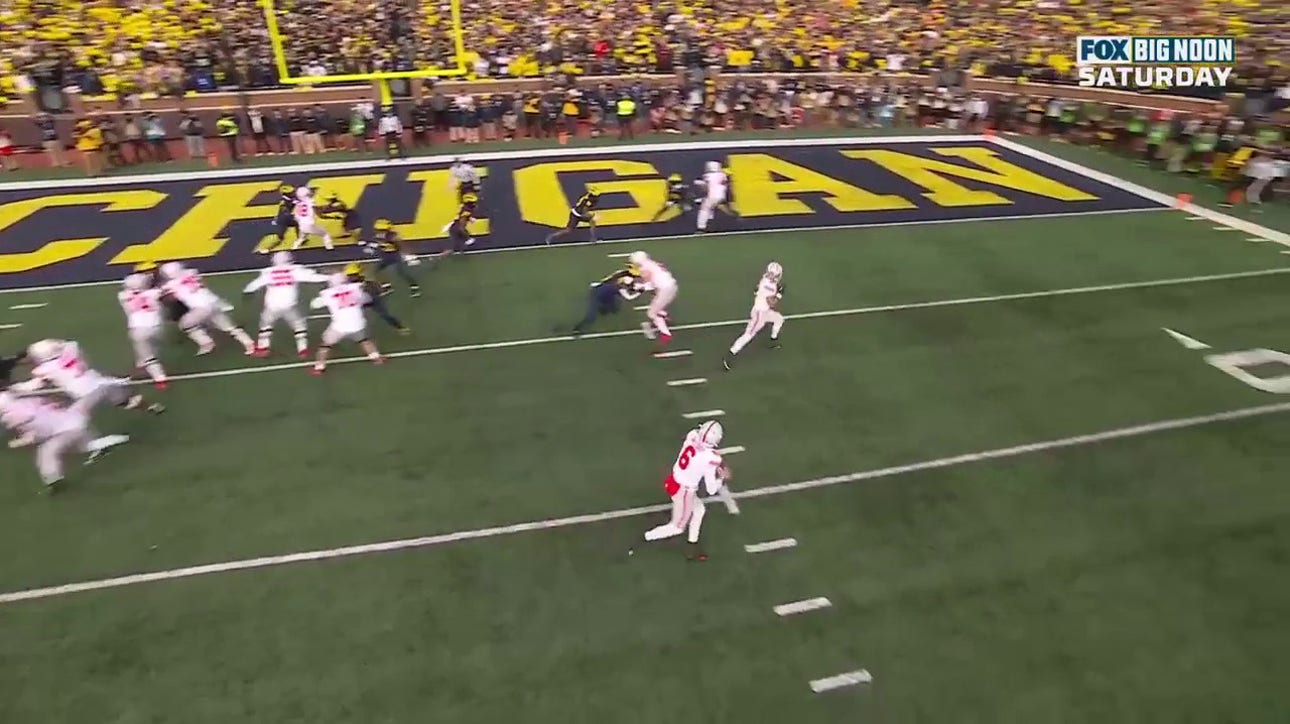 Kyle McCord finds Emeka Egbuka on a 3-yard passing TD to help Ohio State trim deficit against Michigan