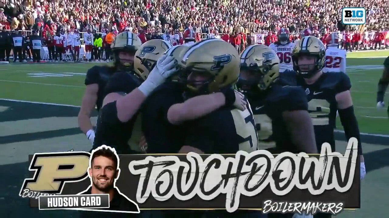 Hudson Card rushes 10 yards for a TD, helping Purdue take the lead vs. Indiana