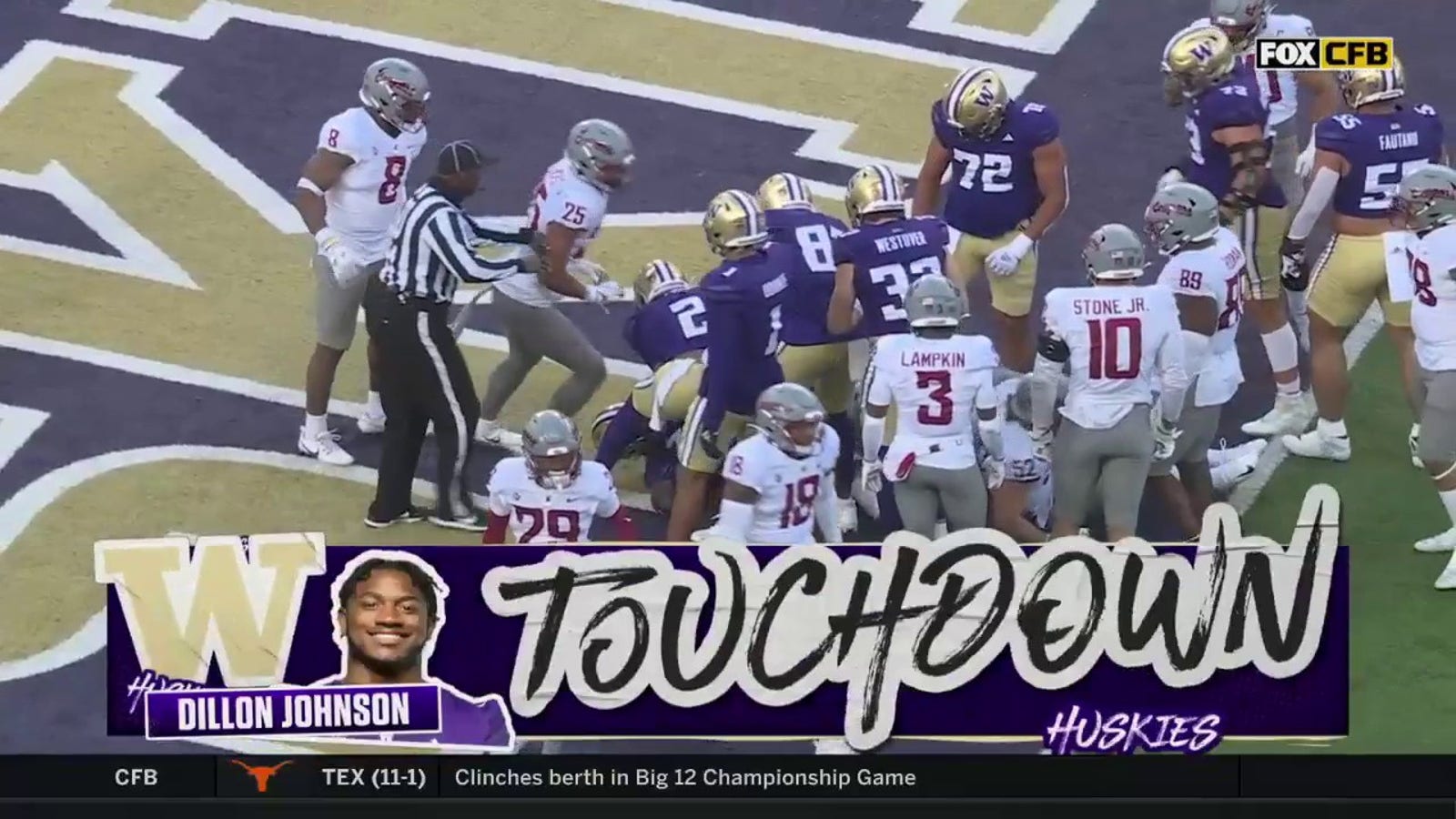 Dillon Johnson punches in a 1-yard TD to give Washington the lead