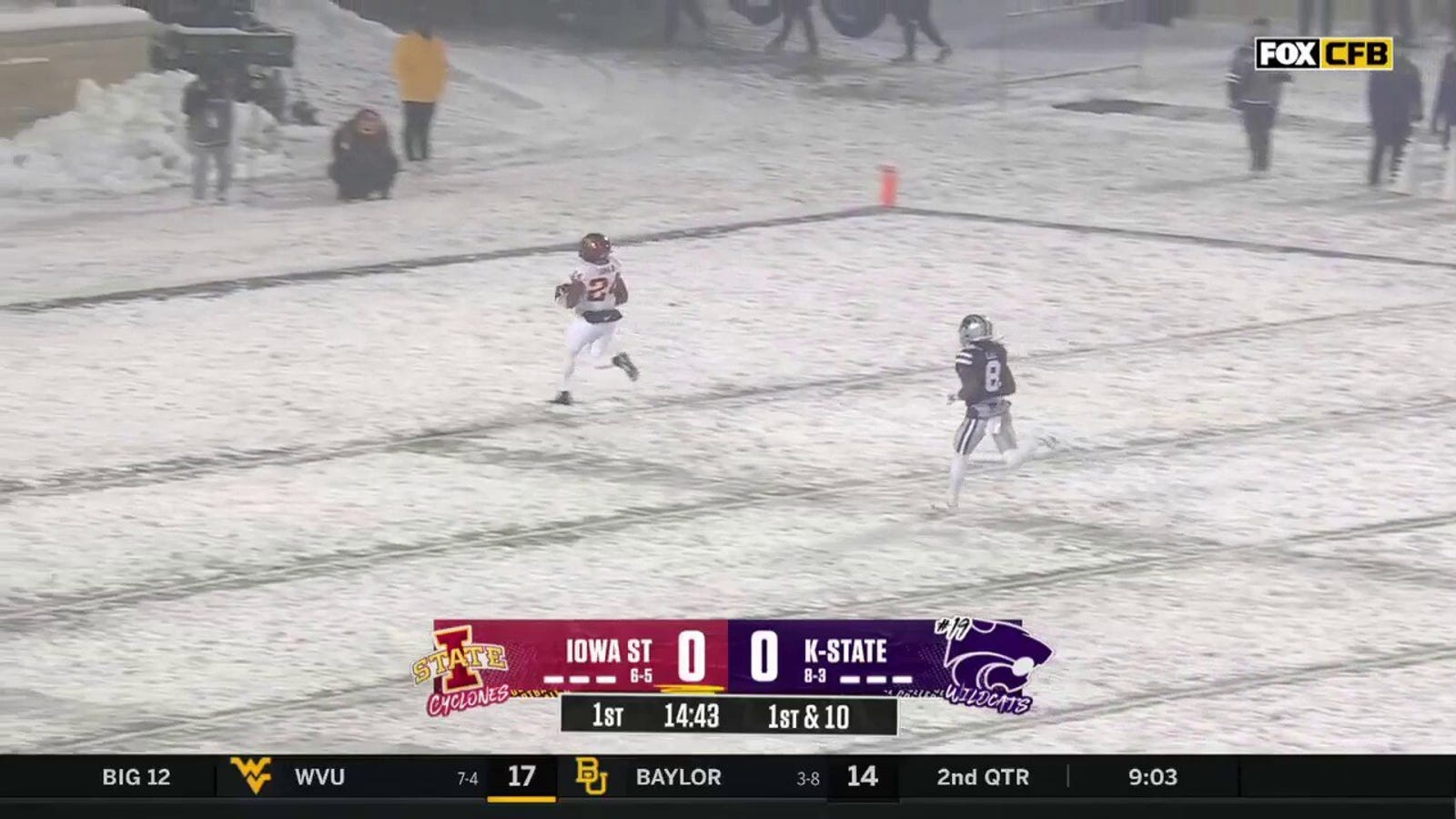 Iowa State's Abu Sama III breaks off a 71-yard touchdown run to give the Cyclones an early lead versus Kansas State
