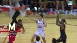 Trey Galloway lays it in on the fast break, extending Indiana's lead over Maryland
