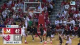 Indiana's Kel'el Ware rises for the two-handed putback slam against Maryland