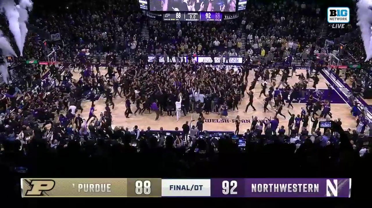 Blake Preston comes away with a crucial steal as Northwestern upsets No. 1 Purdue 92-88