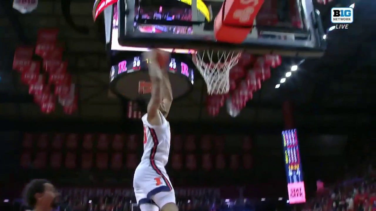 Illinois' Ty Rodgers picks Rutgers' pockets and throws down a WILD fast break jam