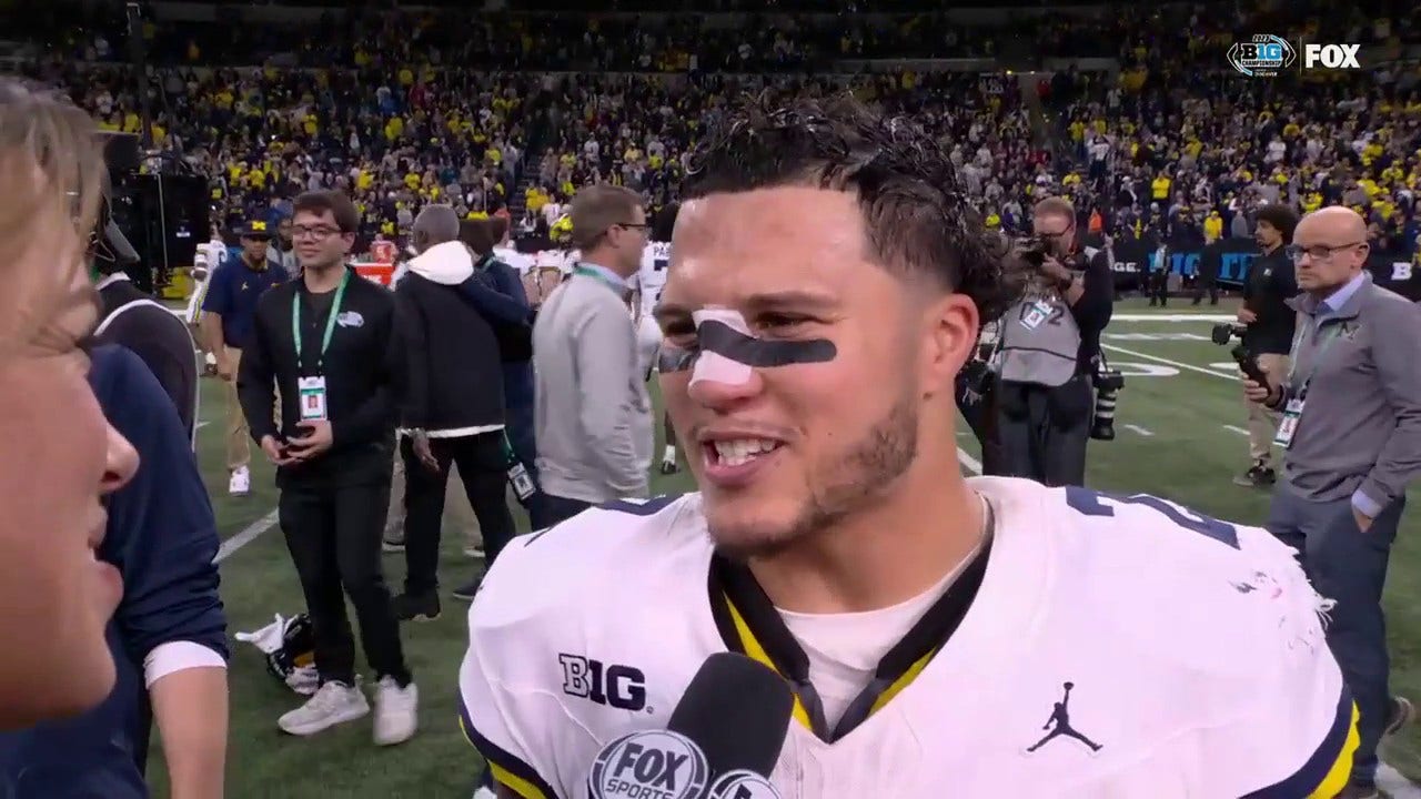 Shoutout to the defense Michigan RB Blake Corum praises defense in win vs. Iowa CFB on FOX