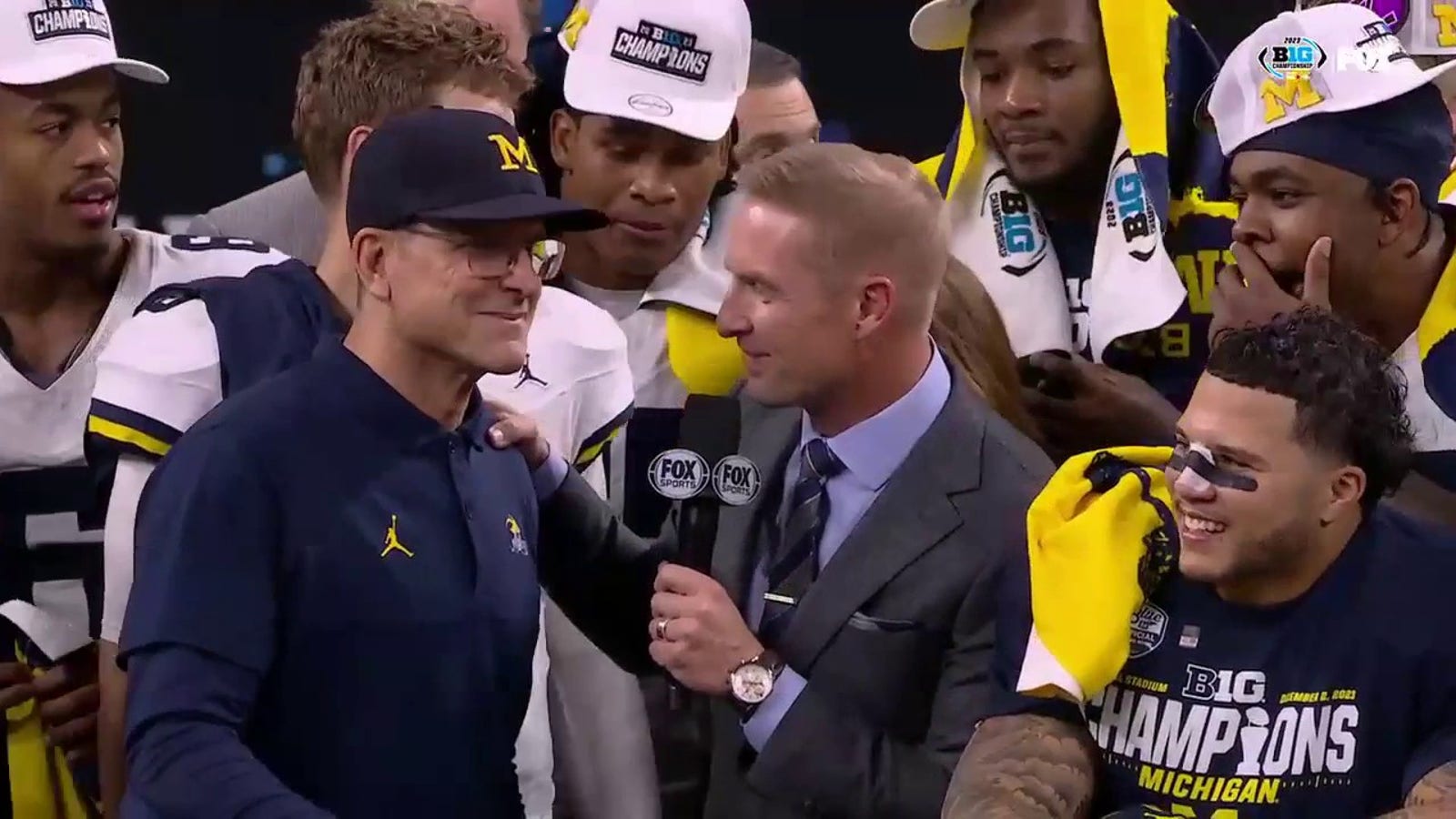 Michigan's full trophy ceremony after defeating Iowa