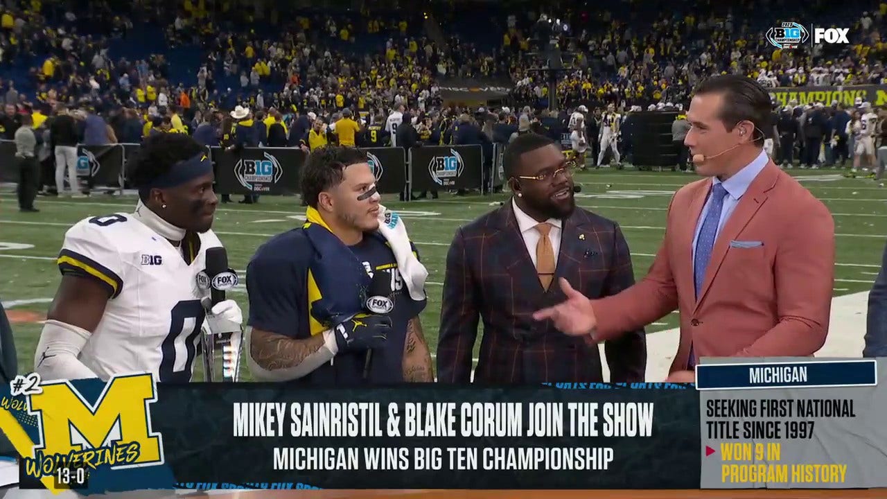 Michigan s Blake Corum and Mike Sainristil join the CFB on FOX crew after winning Big Ten Championship