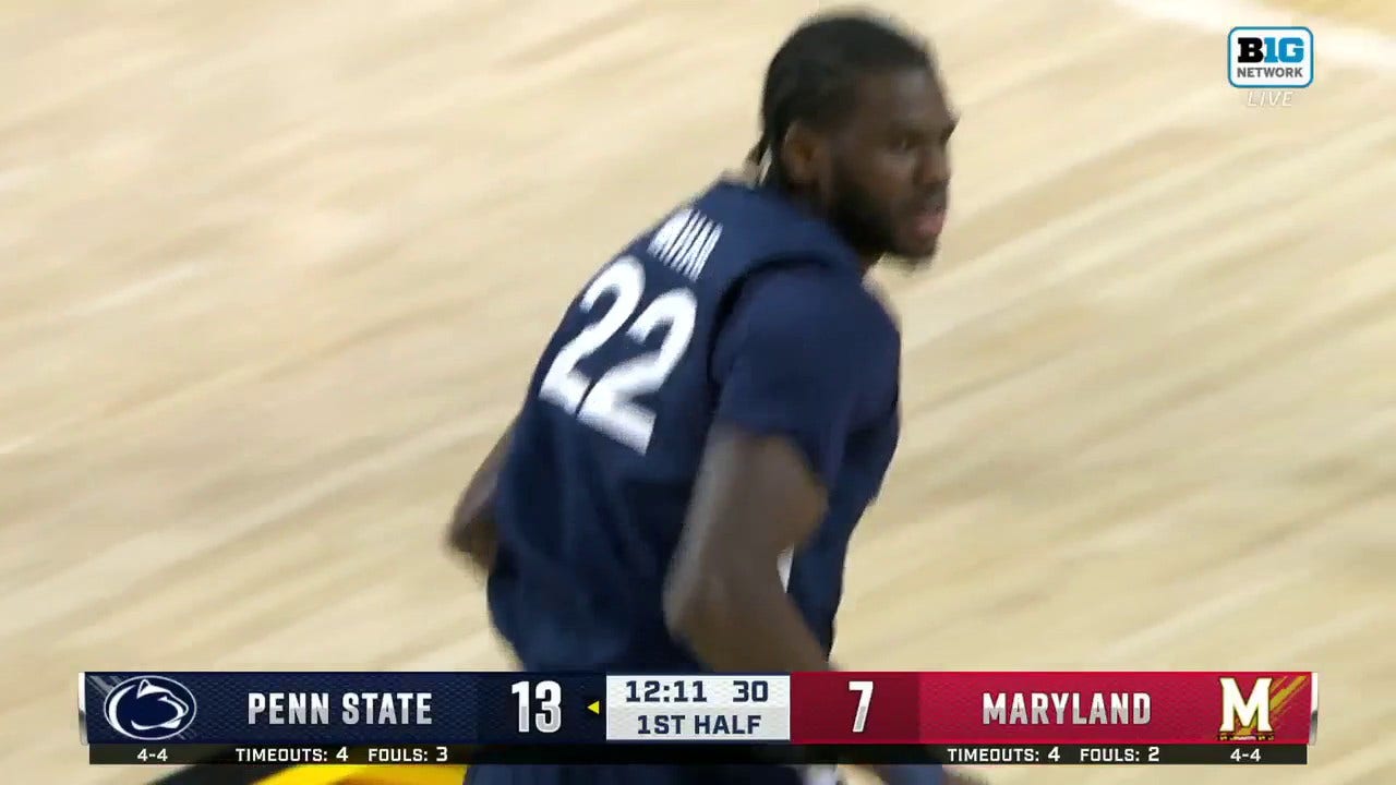 Qudus Wahab throws down a dunk, extending Penn State's lead vs. Maryland