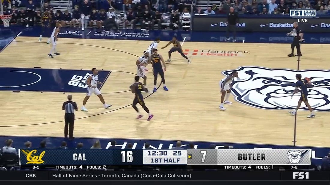 Rodney Brown Jr. gets shifty on a step-back jumper to extend Cal's lead vs. Butler