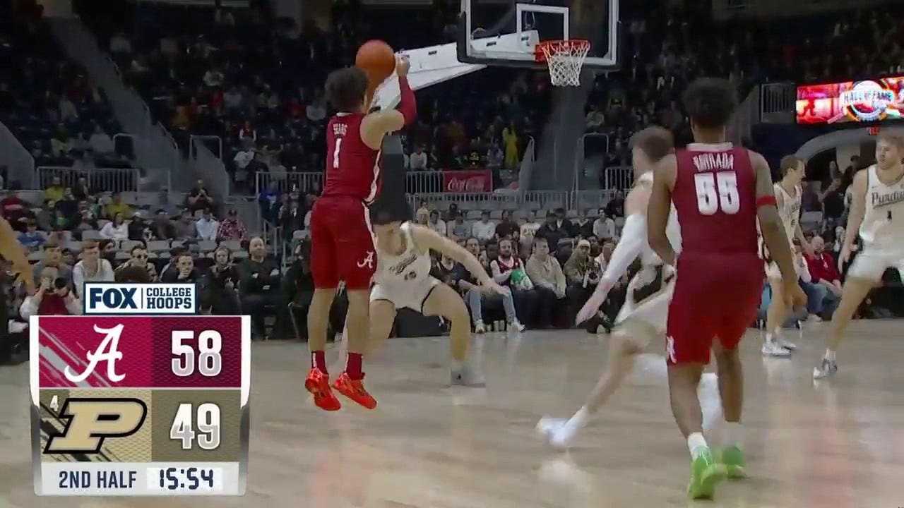 Mark Sears' half court buzzer beater is INCHES away from Alabama forcing OT  vs. Creighton