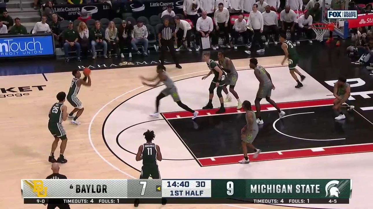 Tyson Walker drains a 3-pointer as Michigan State starts strong against Baylor