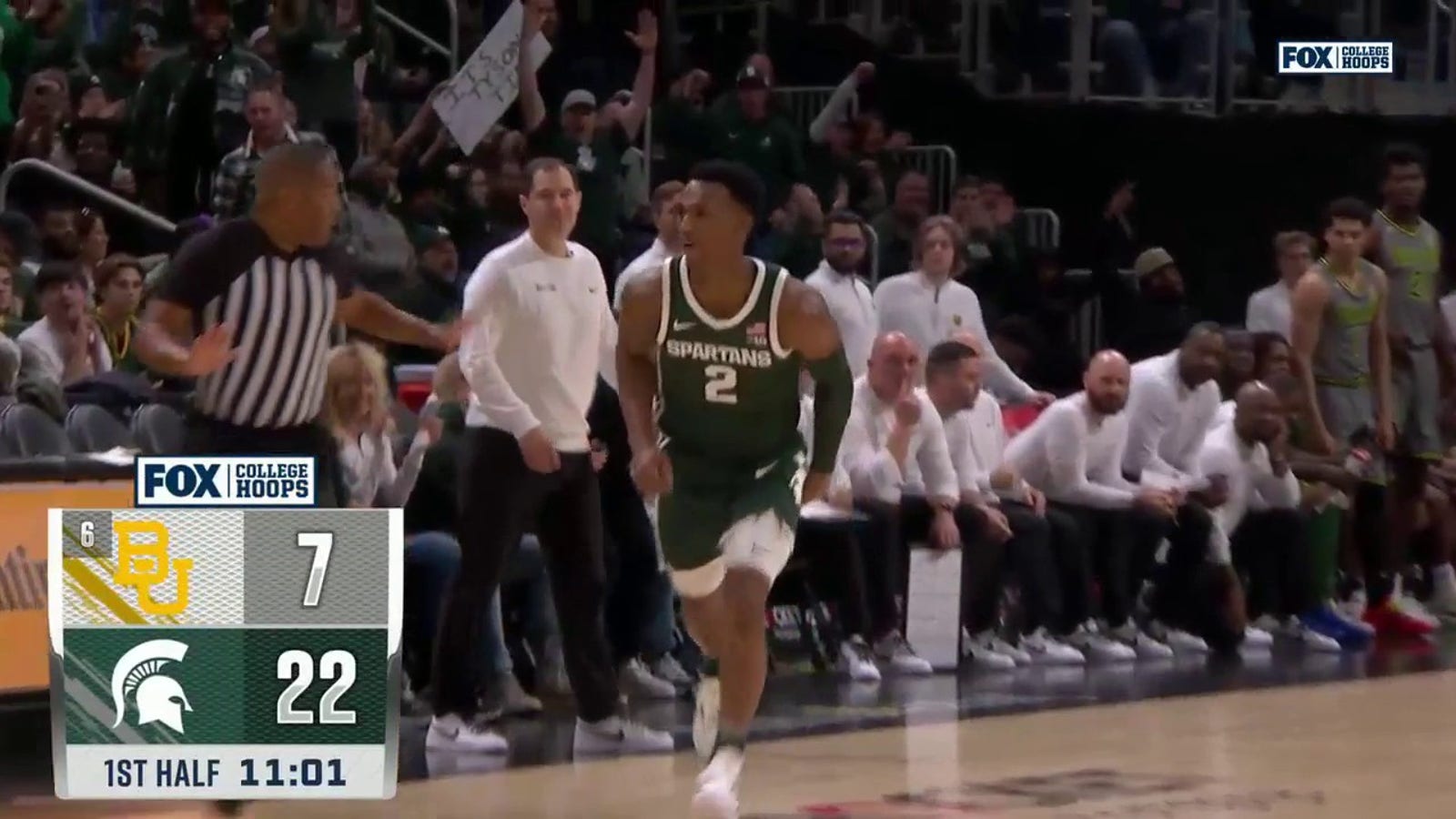 Tyson Walker drains another 3-pointer as Michigan State leads Baylor