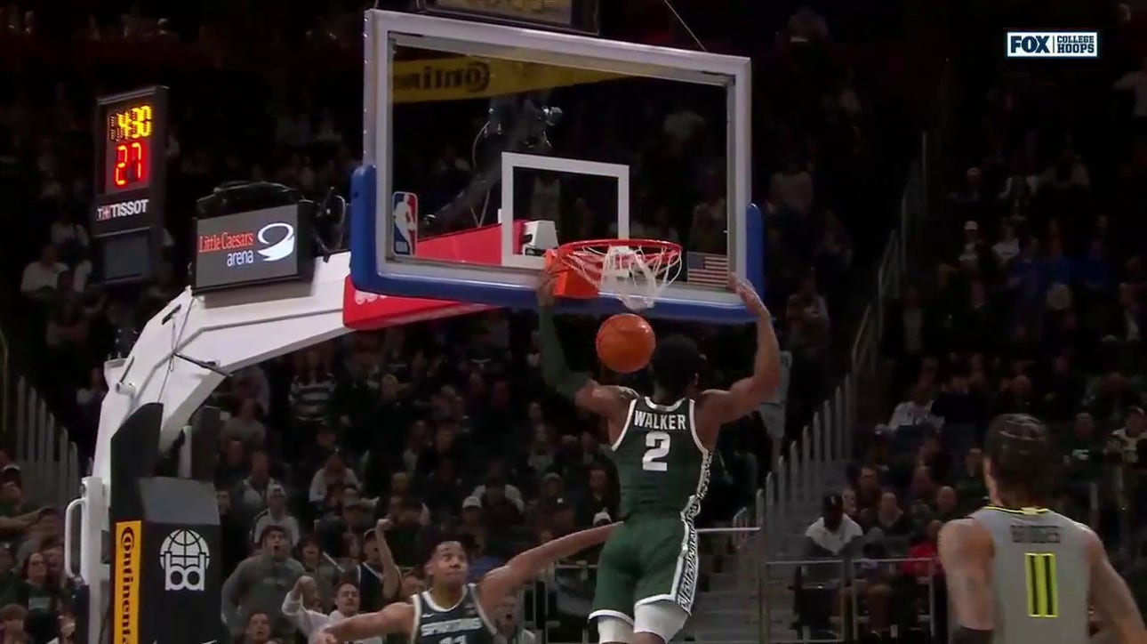 Tyson Walker's NASTY alley-oop jam seals Michigan State's blowout victory over Baylor
