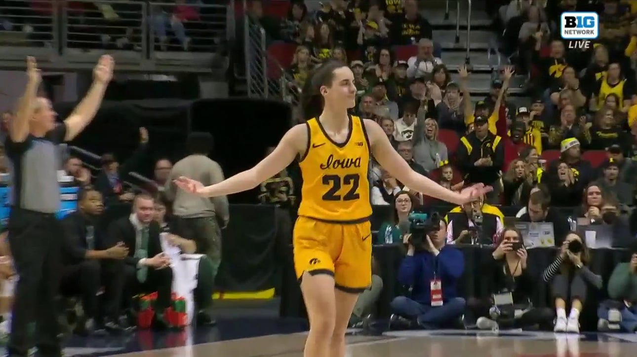 Caitlin Clark sinks a 3-pointer from WAY downtown to extend Iowa's lead over Cleveland State
