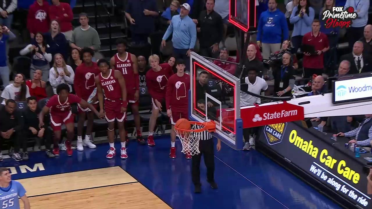 Mark Sears' half court buzzer beater is INCHES away from Alabama forcing OT  vs. Creighton