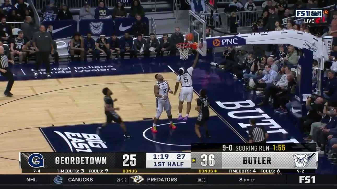 Posh Alexander comes away with a steal and scores on the other end, extending Butler's lead