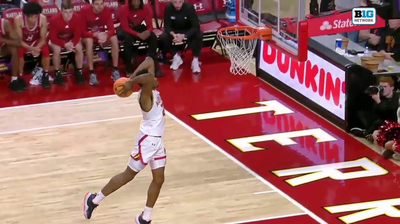 Maryland's Jordan Geronimo makes the steal and delivers a massive two-handed slam